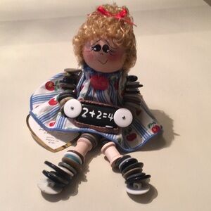 Hand made Teacher button doll